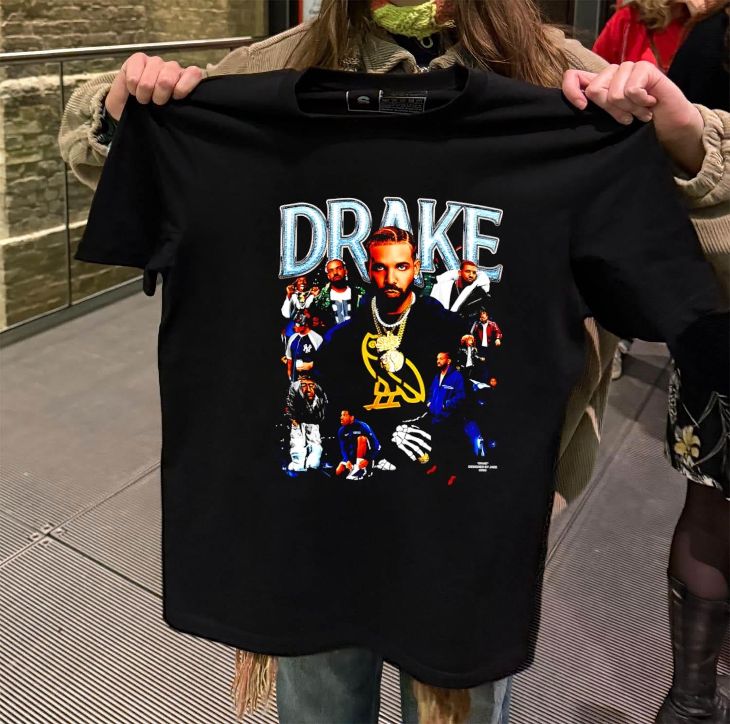 Drake OVO Owl Skeleton Hand Collage Music shirt