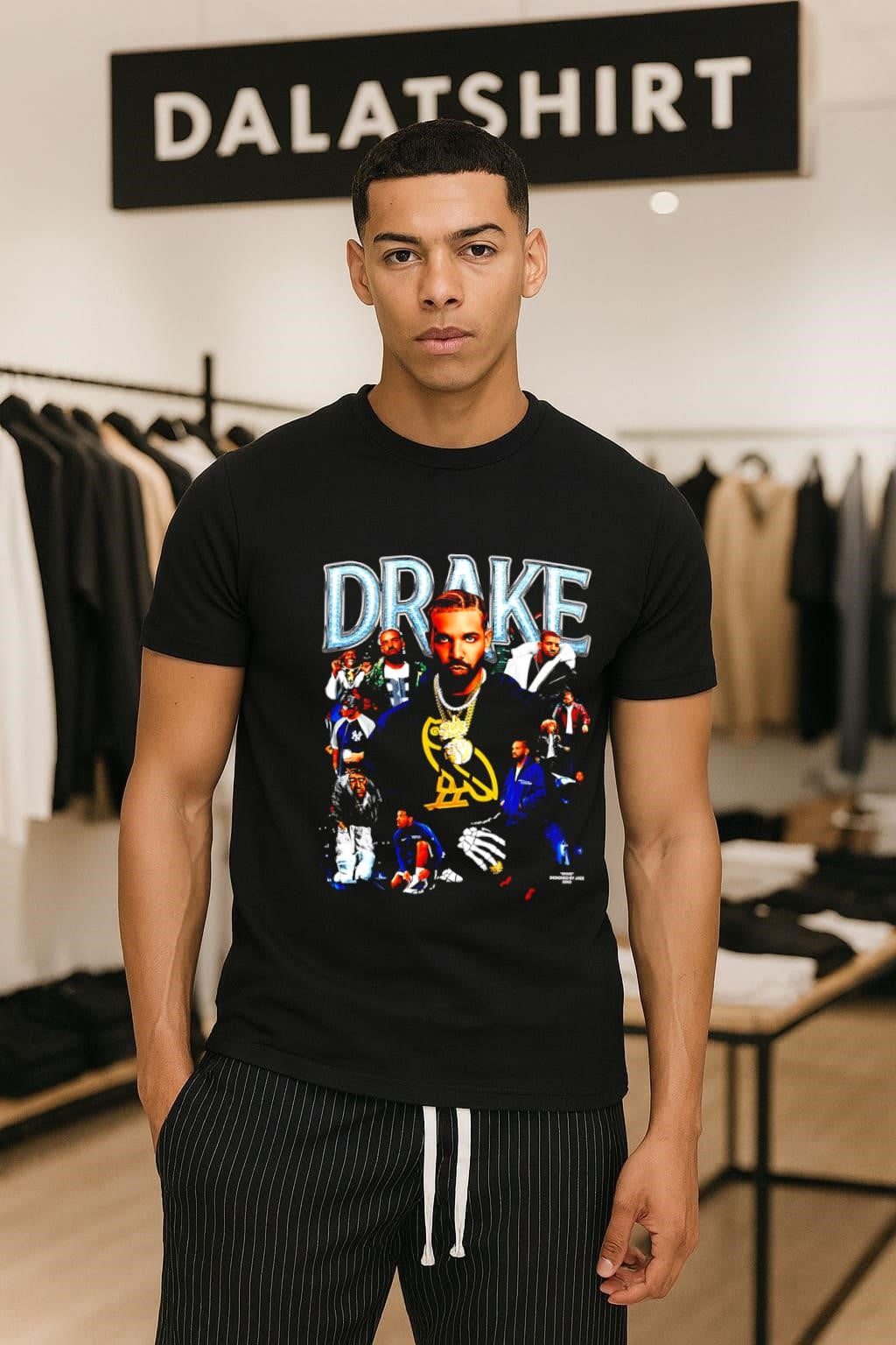 Drake OVO Owl Skeleton Hand Collage Music shirt