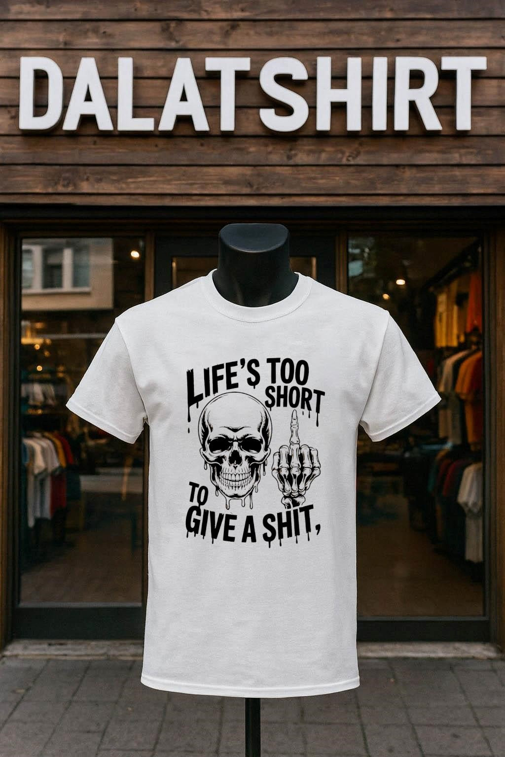 Dripping Skull Middle Finger Life’s Too Short To Give A Shit shirt