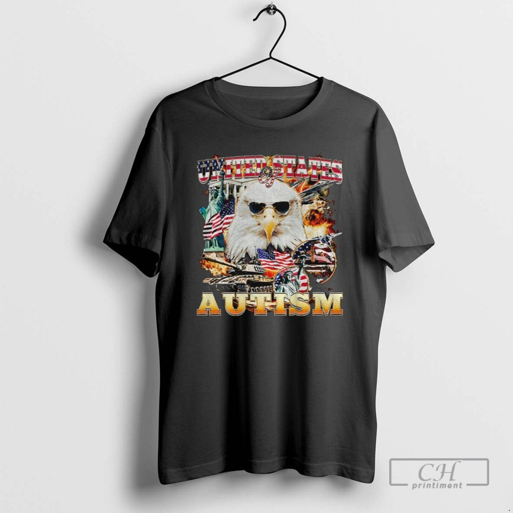 Eagle United States Of Autism American Flag T Shirts