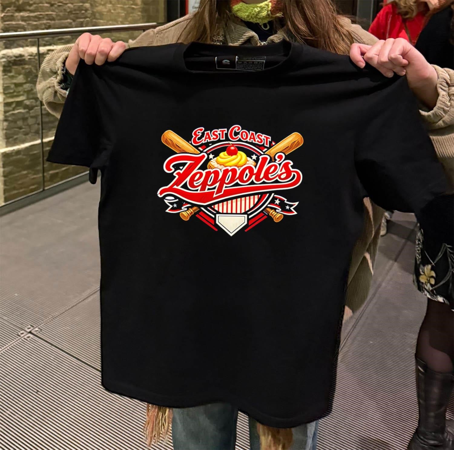 East Coast Zeppole’s Baseball Bat And Pastry Graphic shirt
