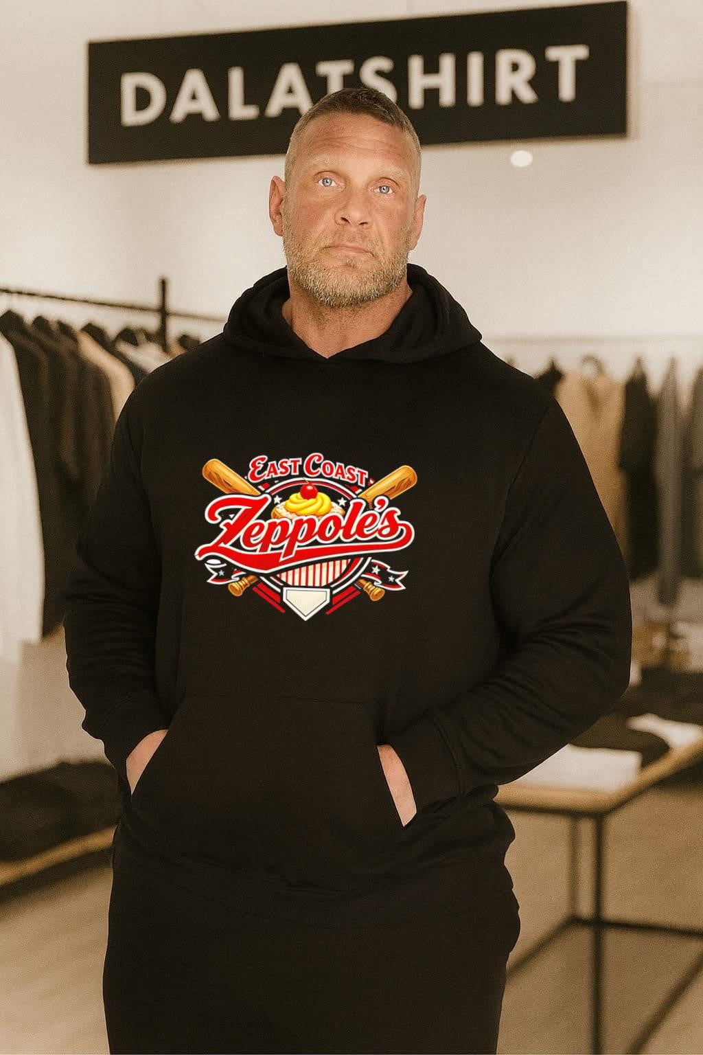 East Coast Zeppole’s Baseball Bat And Pastry Graphic shirt