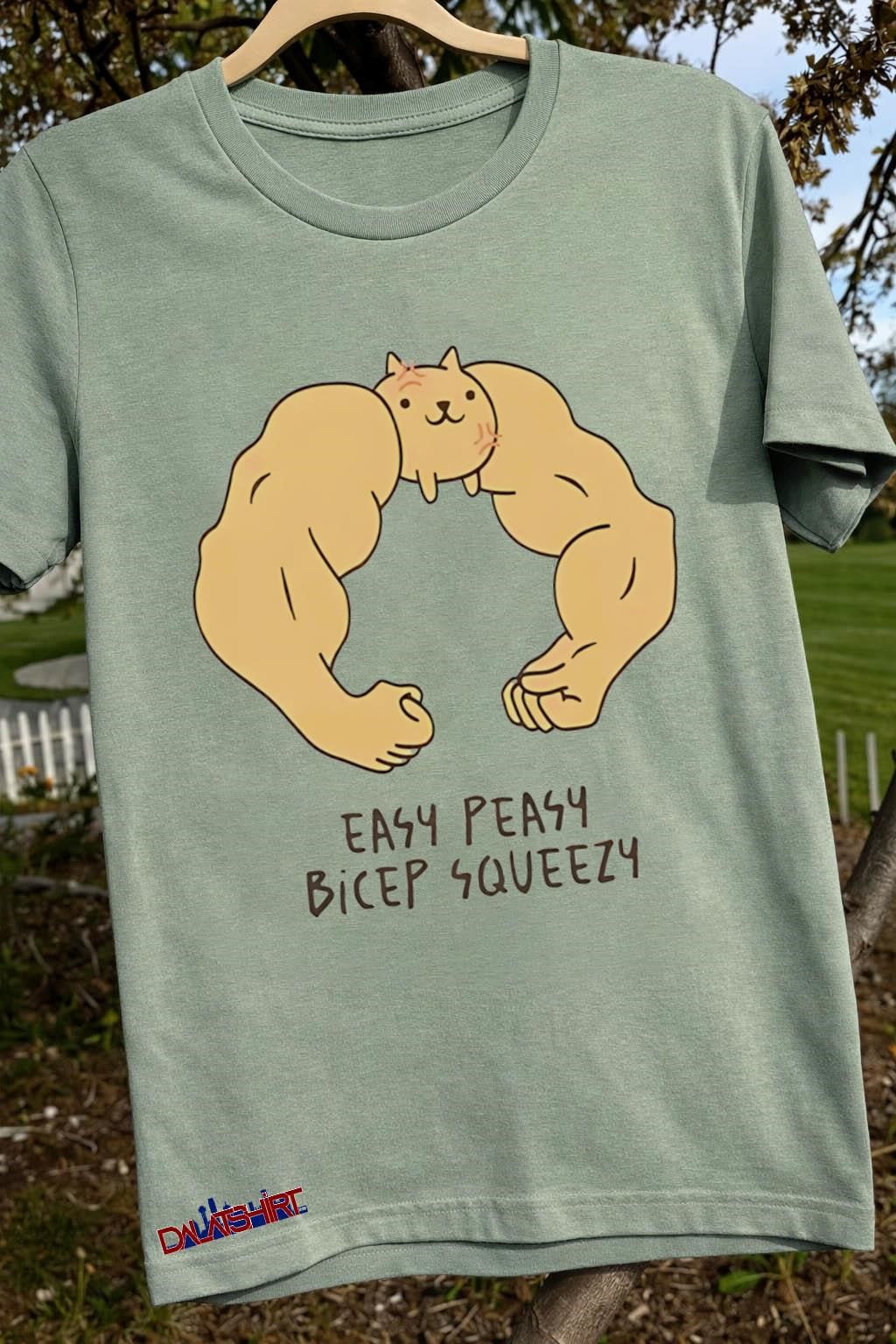 Easy Peasy Bicep Squeezy Buff Cat Muscular Arms shirt