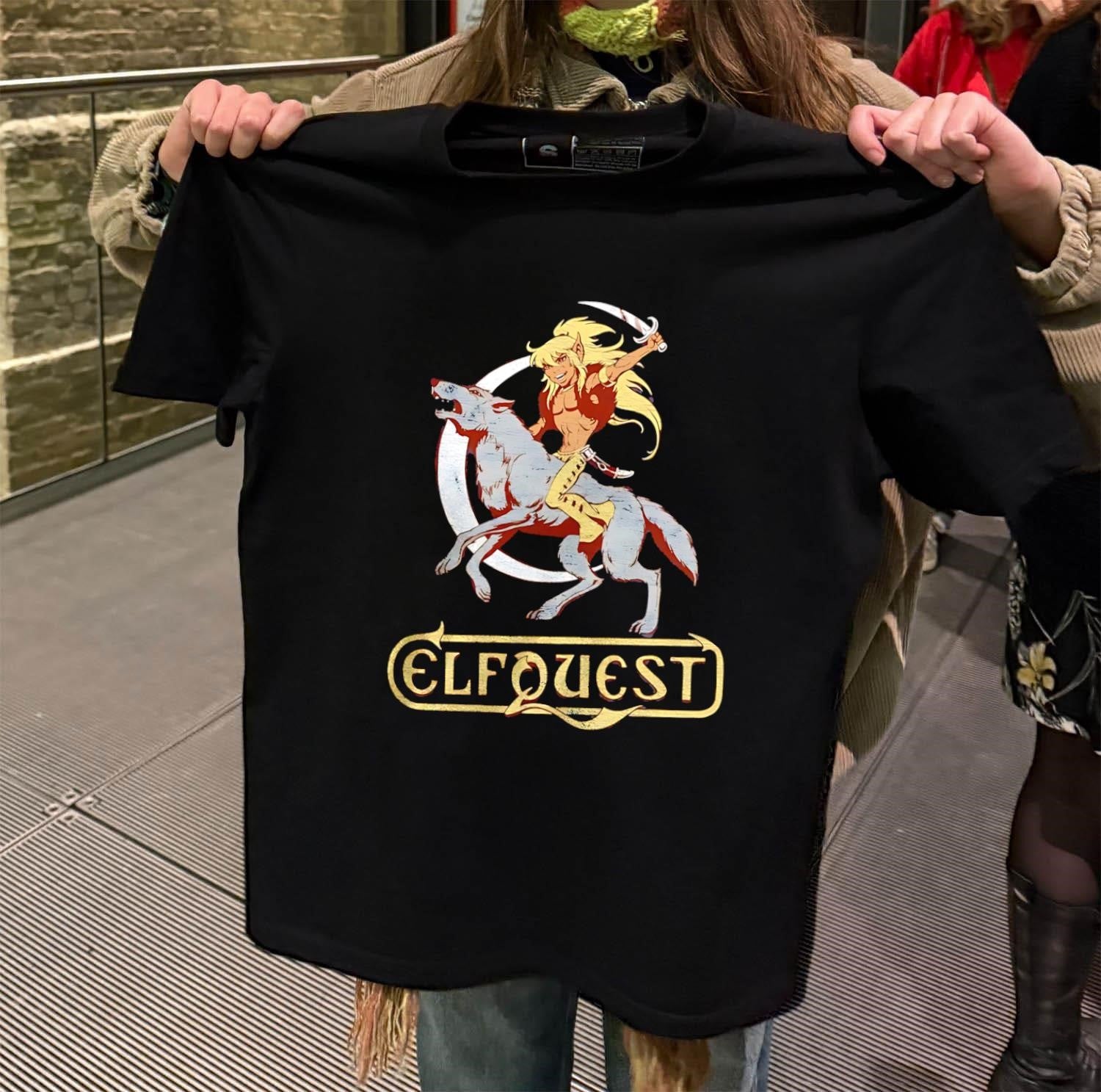 Elfquest Cutter Riding Wolf with Crescent Moon shirt