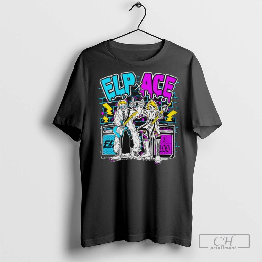 Elp X Ace Skeletons Playing Electric Guitars T Shirts