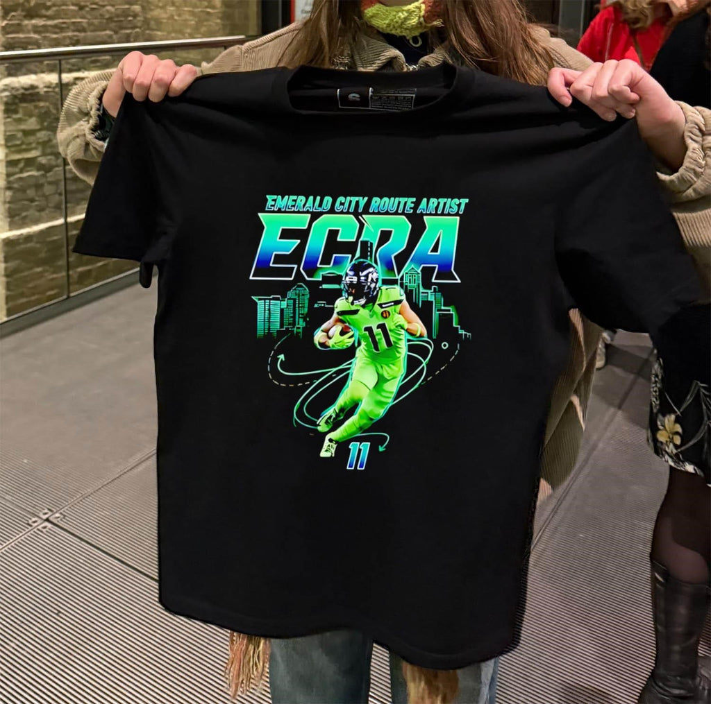 Emerald City Route Artist ECRA 11 Seattle Skyline Football shirt