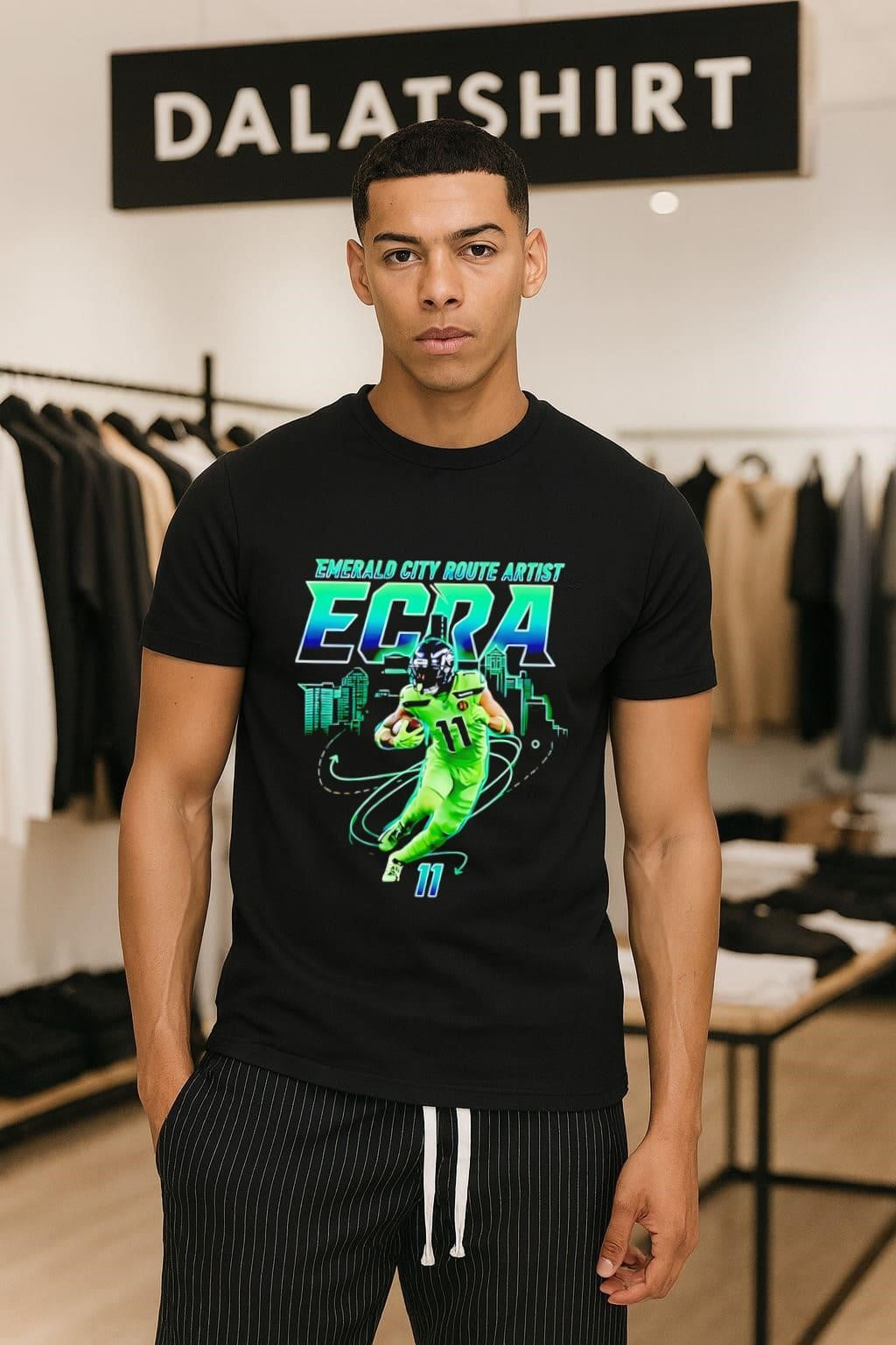 Emerald City Route Artist ECRA 11 Seattle Skyline Football shirt