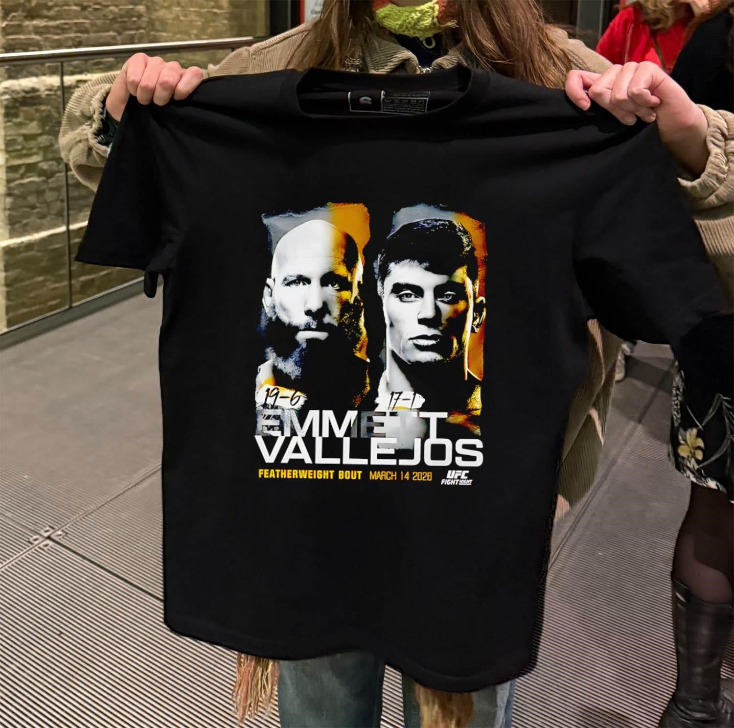Emmett Vallejos Featherweight Bout March 14 2026 UFC shirt