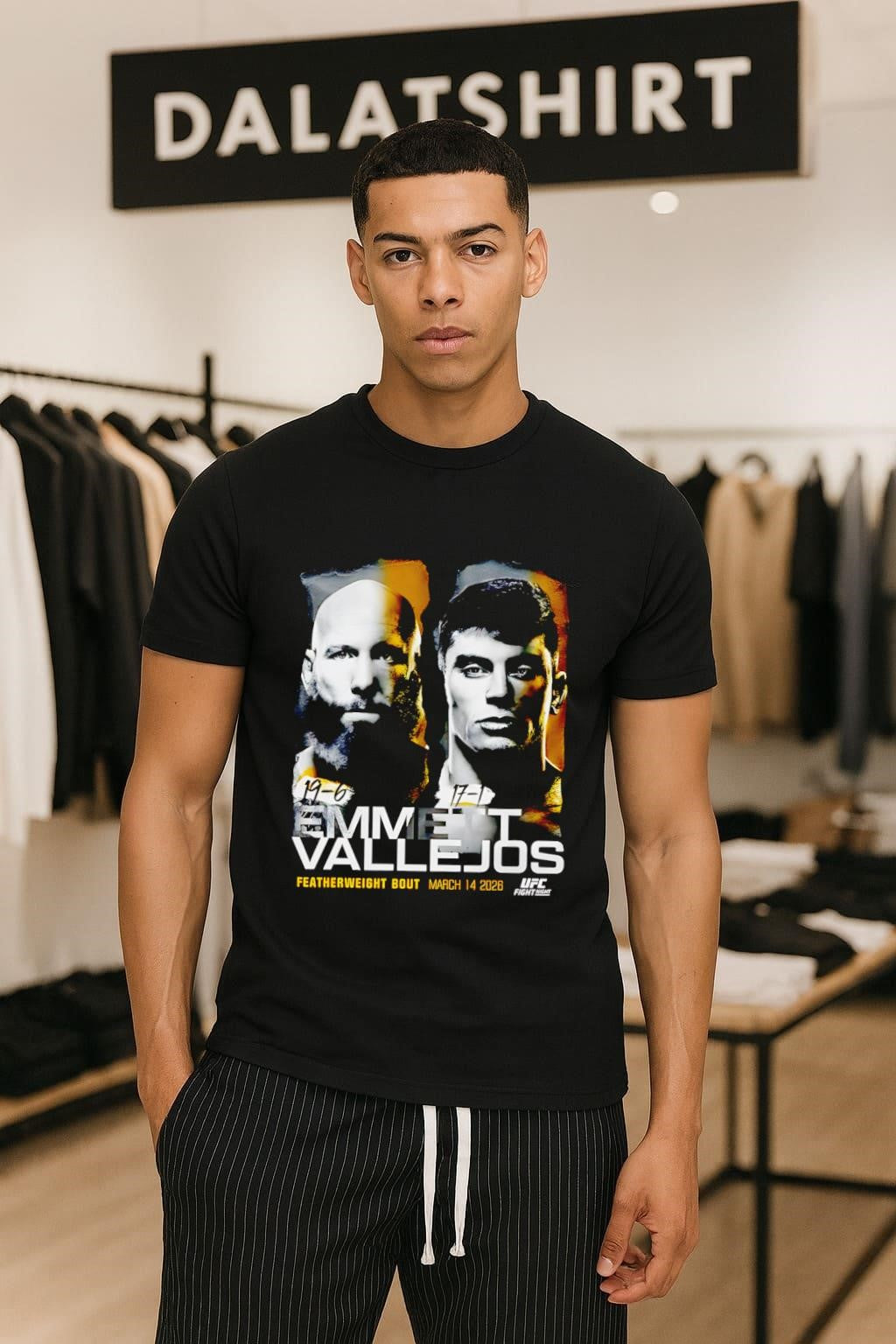 Emmett Vallejos Featherweight Bout March 14 2026 UFC shirt