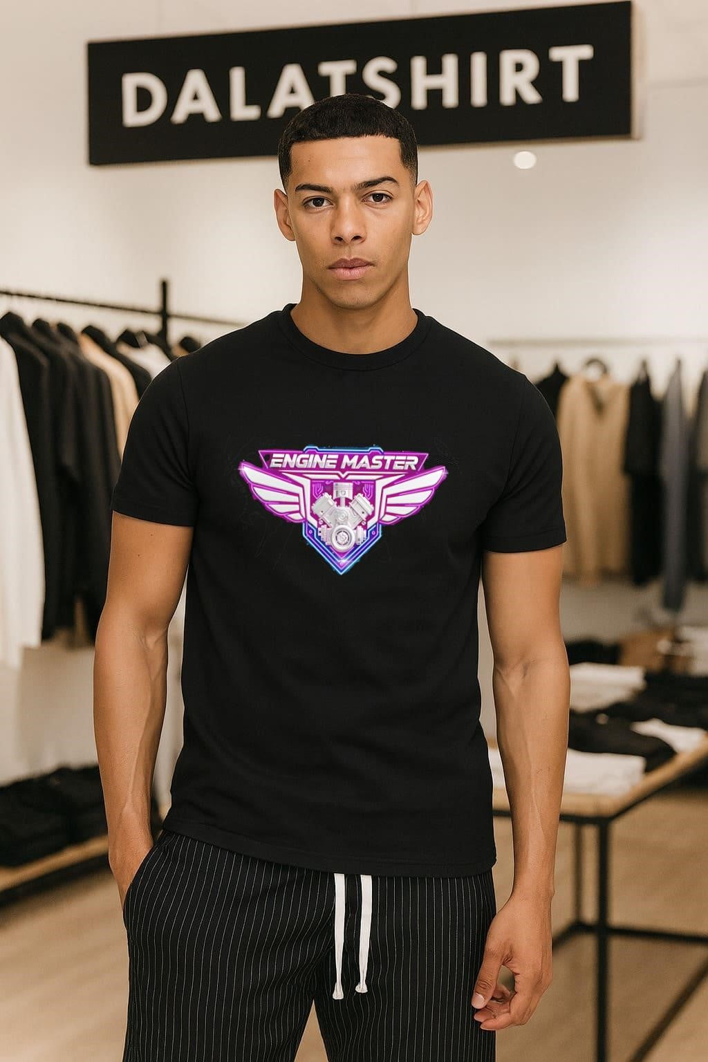 Engine Master Engine with Wings Shield graphic shirt