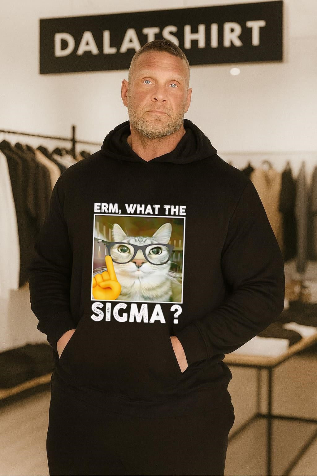 Erm What The Sigma Nerd Cat Glasses Finger Up shirt