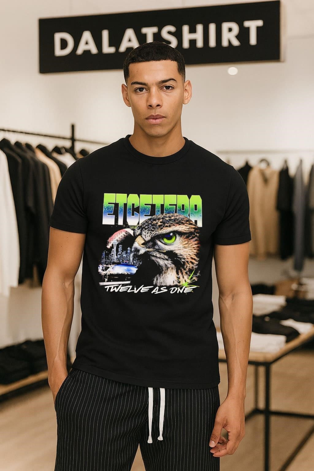Etcetera Hawk Bird Seattle Skyline Twelve As One Sports shirt