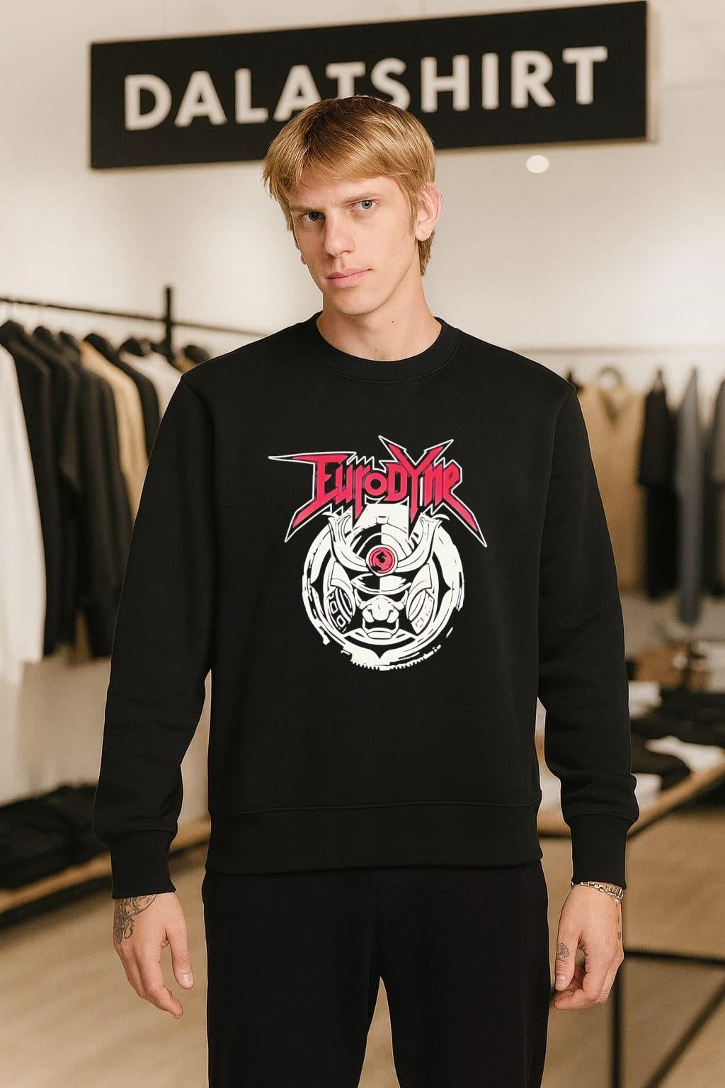 Eurodyne Samurai Cyberpunk Oni Mask Logo shirt