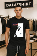 FUZZFACE Mascot character black and white graphic shirt