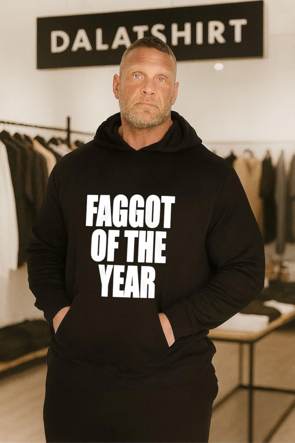 Faggot Of The Year Bold White Typography shirt
