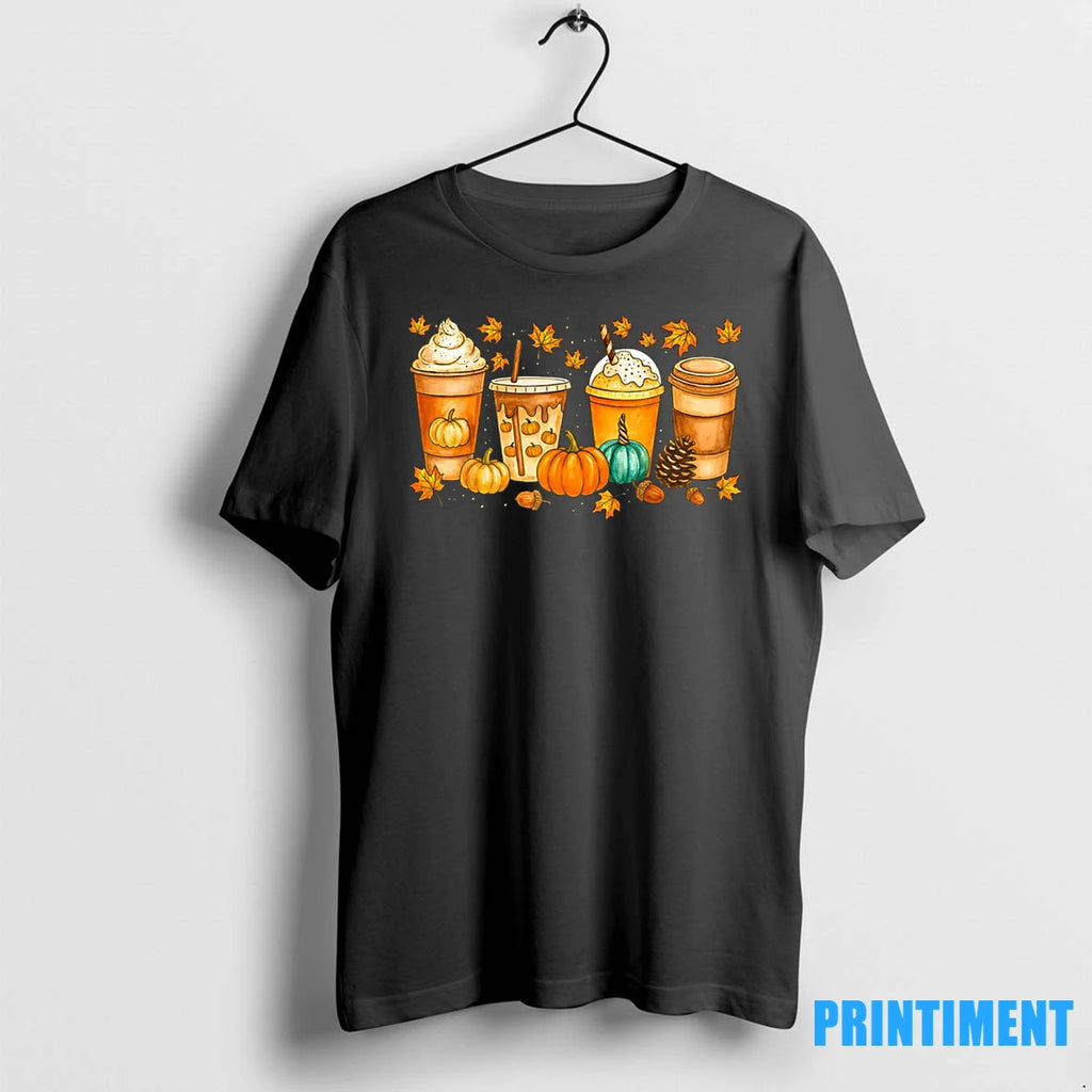 Fall Coffee Pumpkin Spice Latte Drinks Autumn Thanksgiving Tshirts Sweater