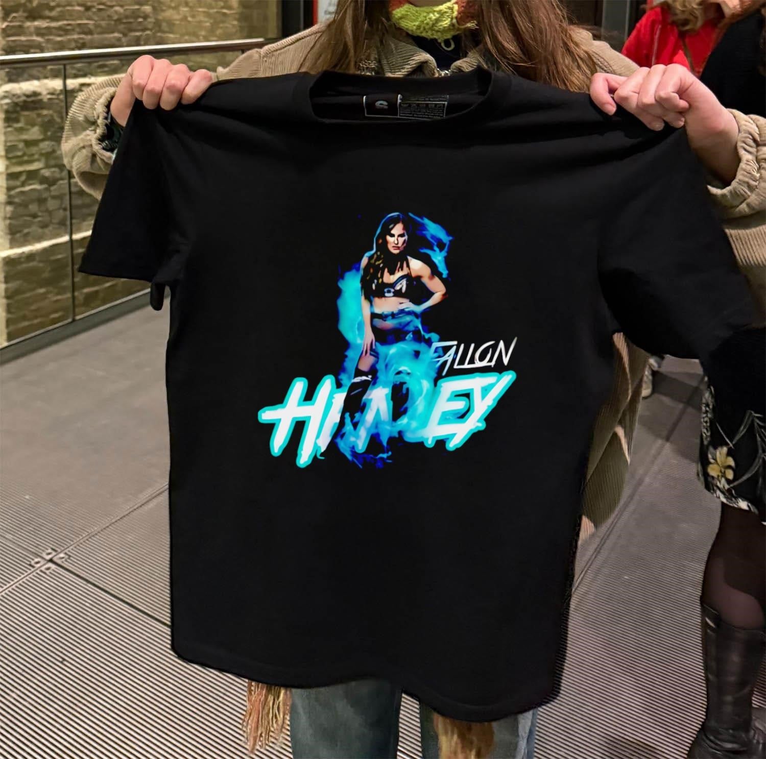 Fallon Henley Teal Smoke and Portrait Wrestling Graphic shirt