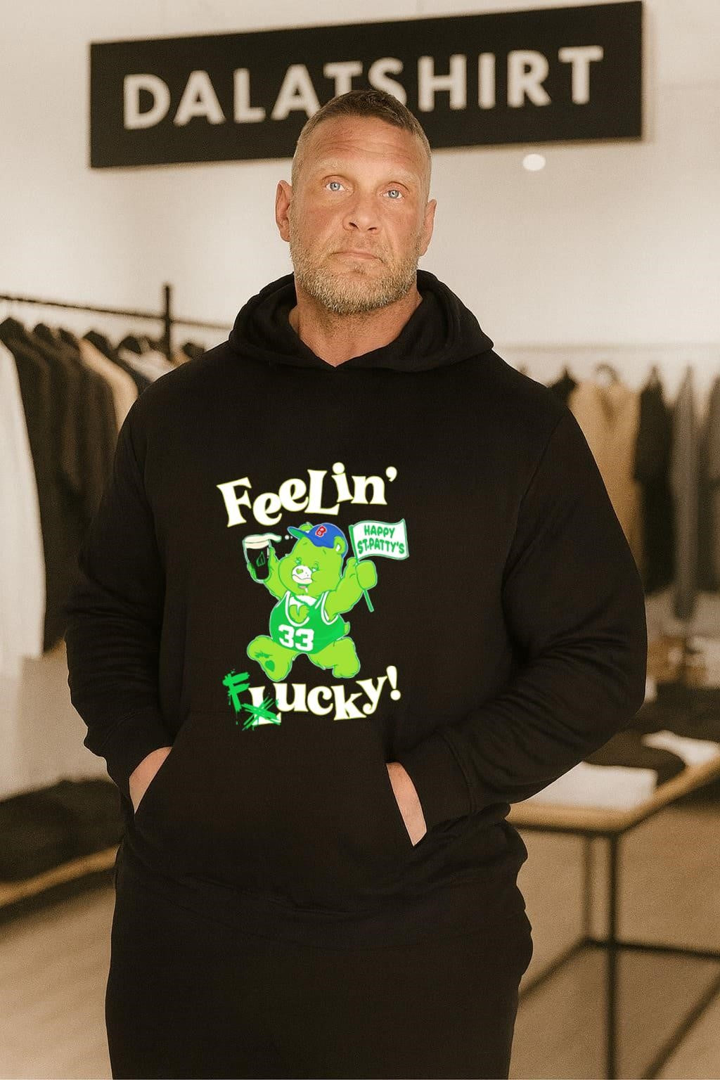 Feelin’ Happy St. Patty’s Lucky Care Bear Clover shirt