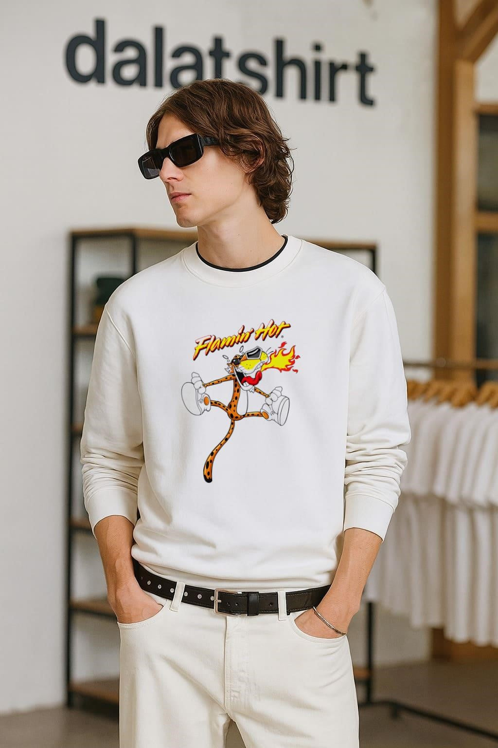Flamin’ Hot Chester Cheetah Fire Breathing Sunglasses shirt
