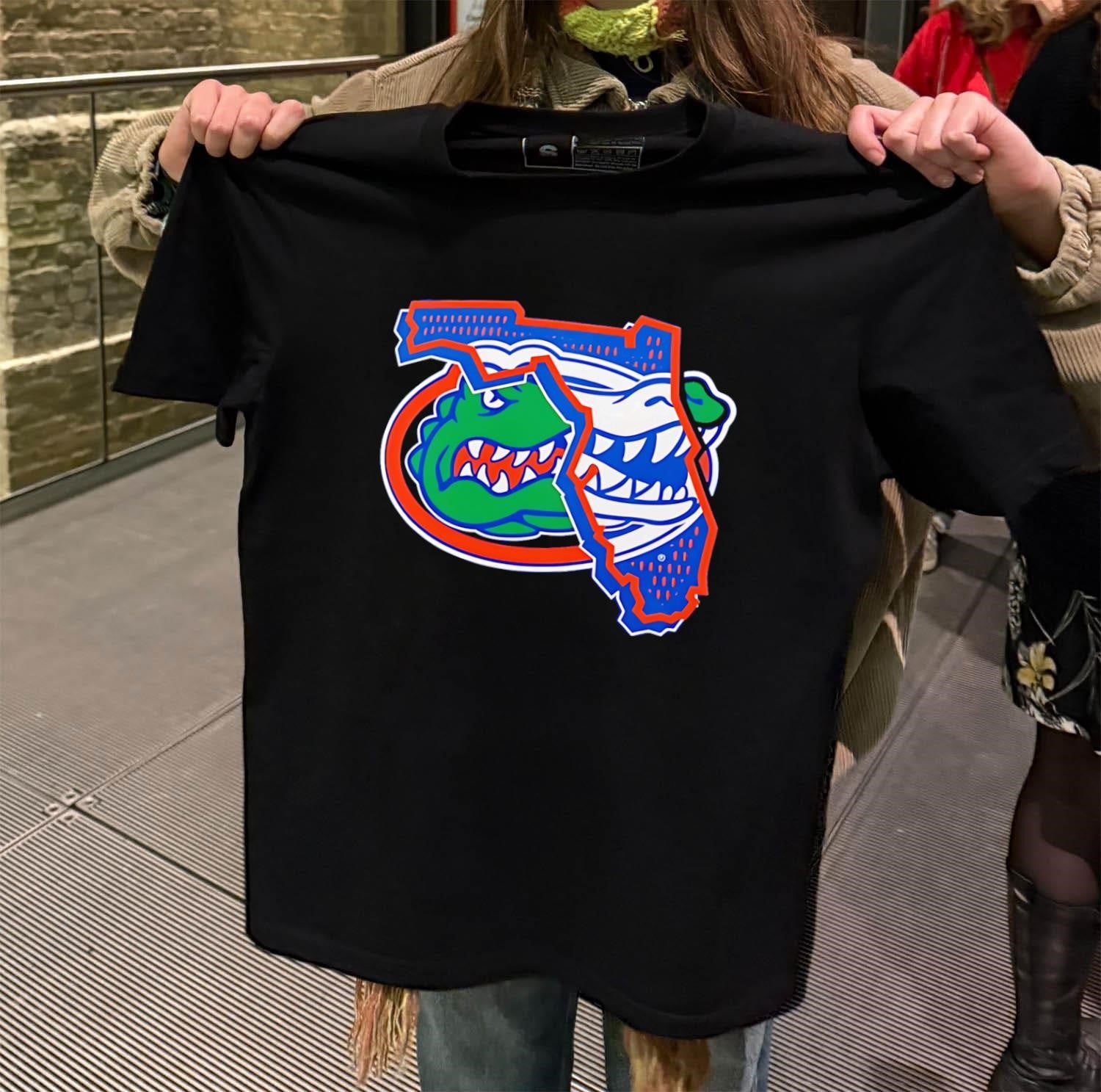 Florida Gators Gator Logo State Map Florida Outline shirt