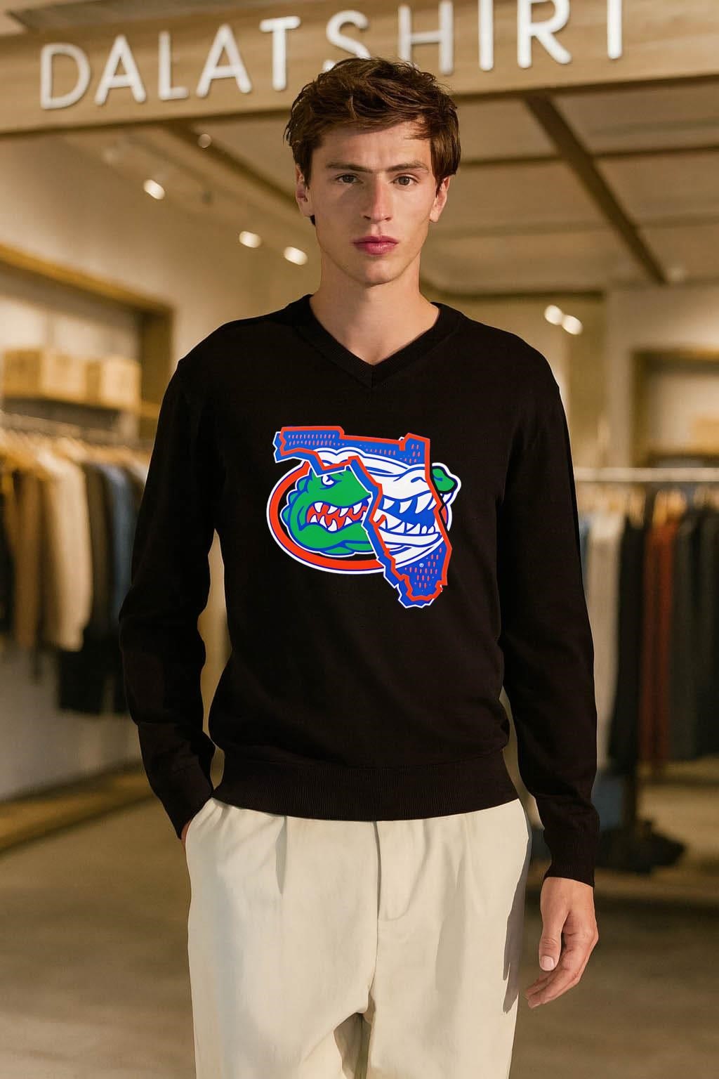 Florida Gators Gator Logo State Map Florida Outline shirt