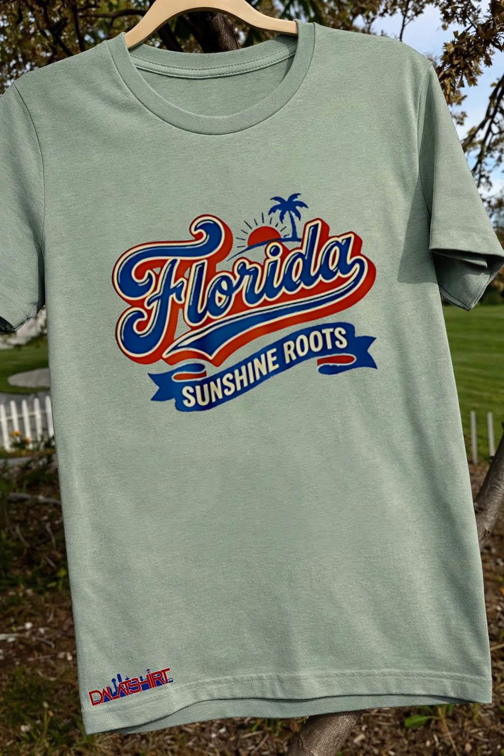 Florida Sunshine Roots Red Sun Palm Tree shirt