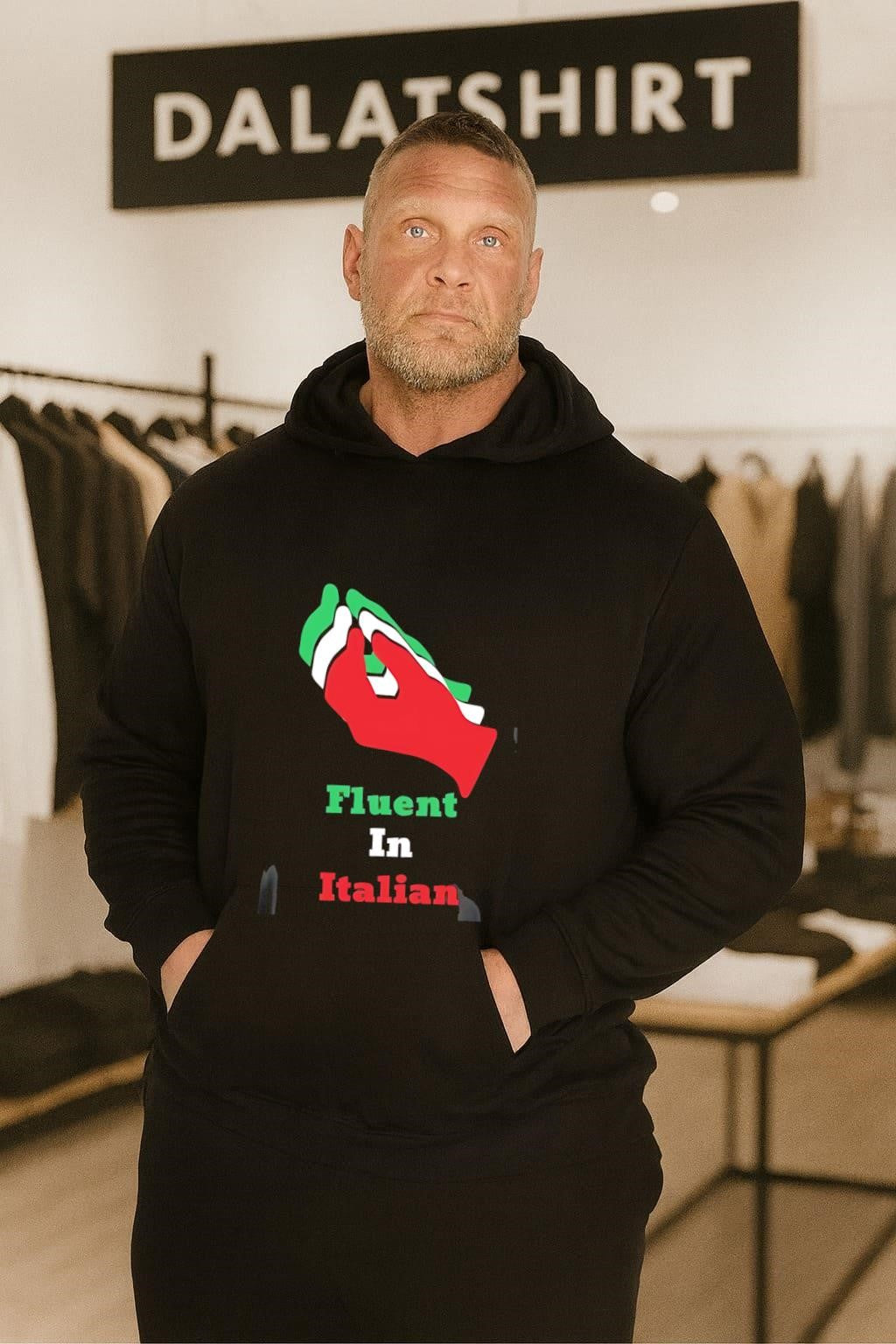 Fluent In Italian Hand Gesture Flag Colors shirt