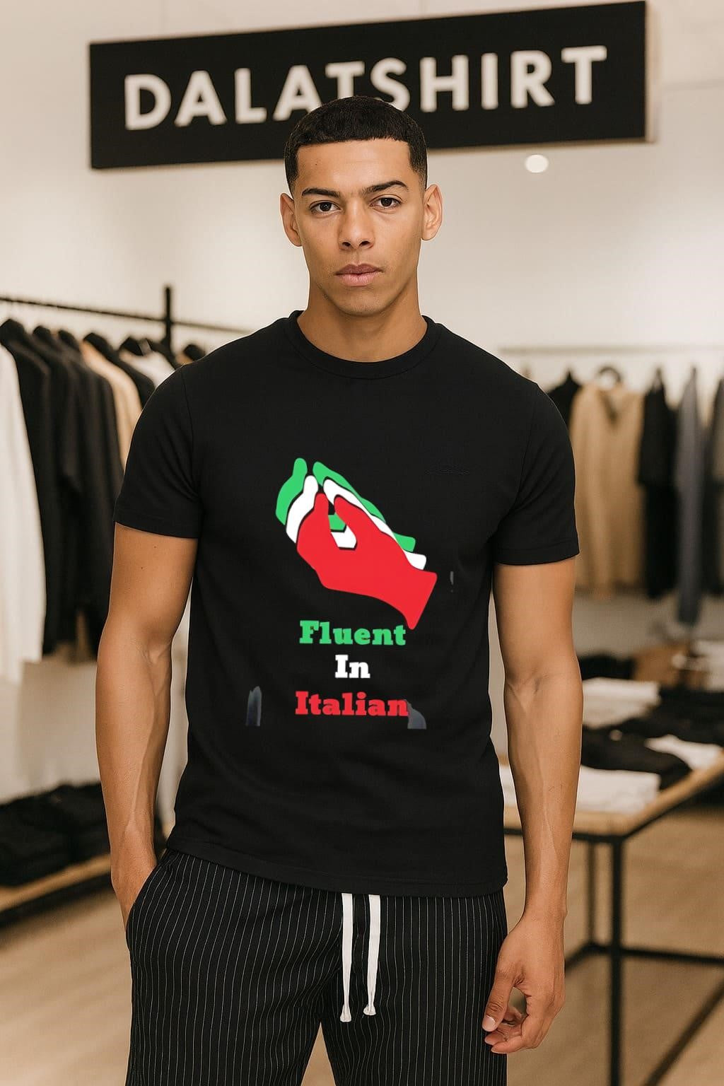 Fluent In Italian Hand Gesture Flag Colors shirt