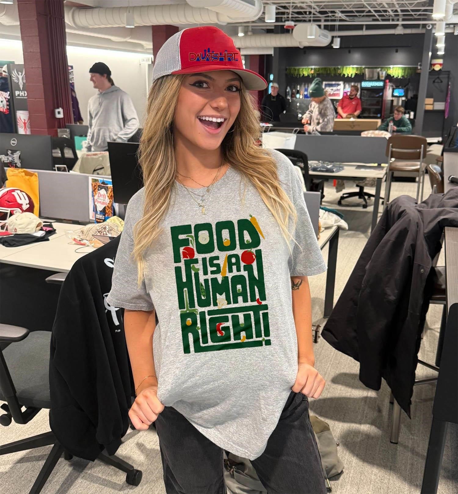 Food Is A Human Right Vegetable Typography Healthy Eating shirt