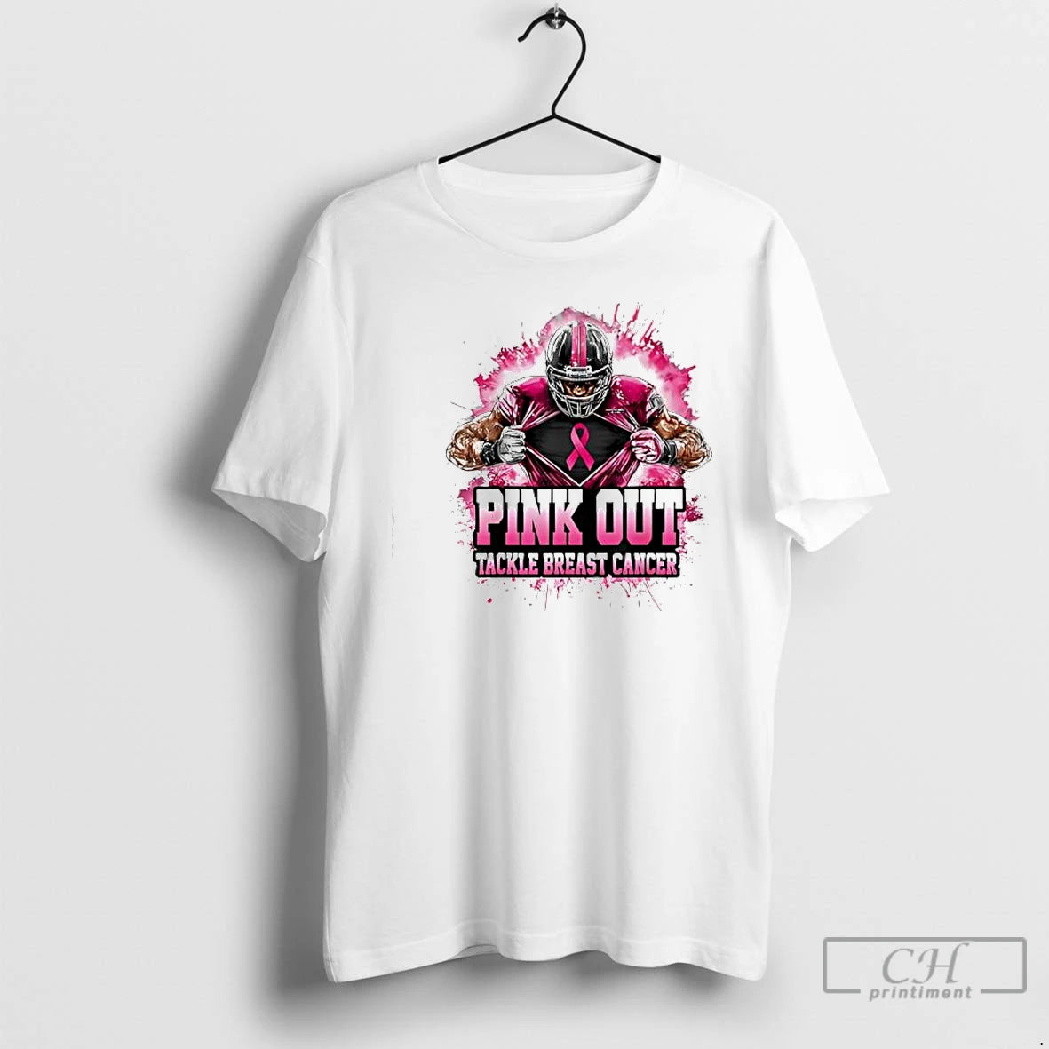 Football Pink Out Tackle Breast Cancer Awareness T Shirts