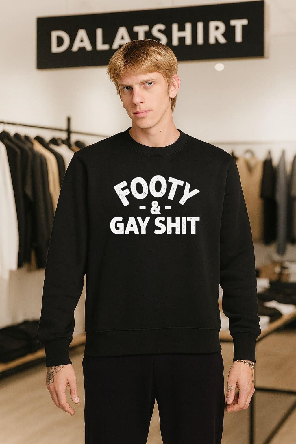 Footy and Gay Shit Distressed Lettering Sports Pride Graphic shirt