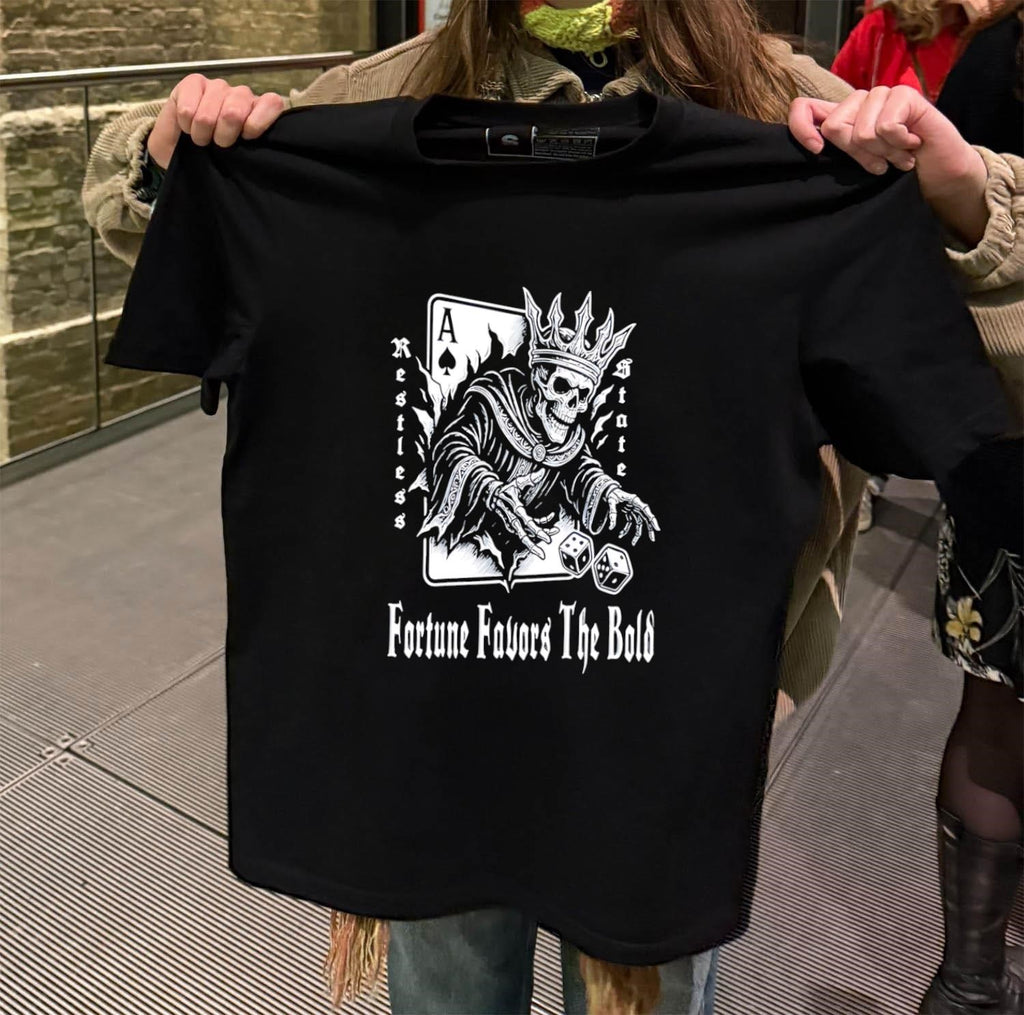 Fortune Favors The Bold Ace Of Spades King Skeleton shirt