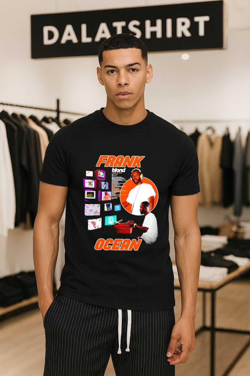 Frank Blond Ocean Vintage Music Monitors Typewriter shirt