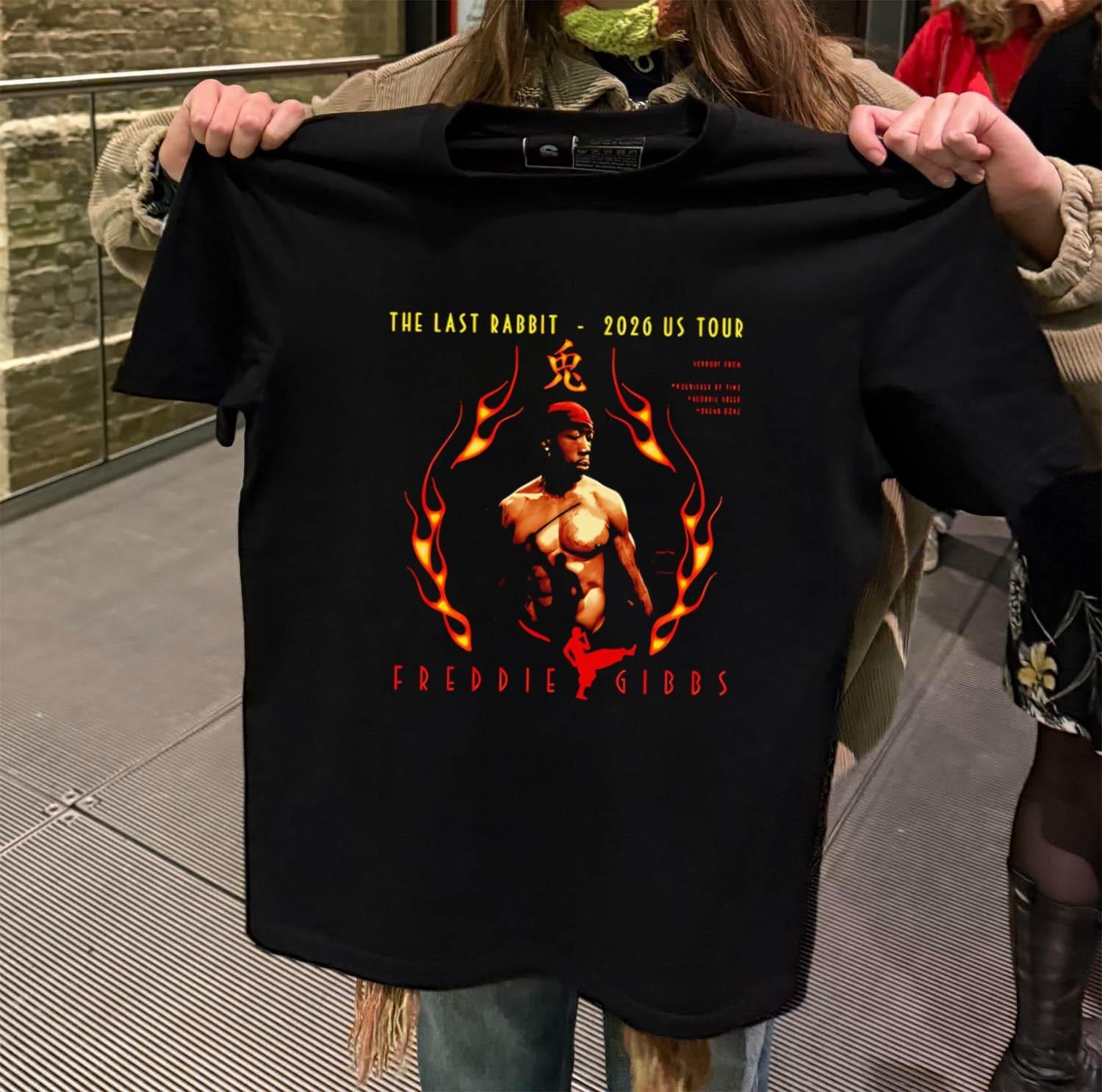 Freddie Gibbs The Last Rabbit 2026 US Tour Flames shirt