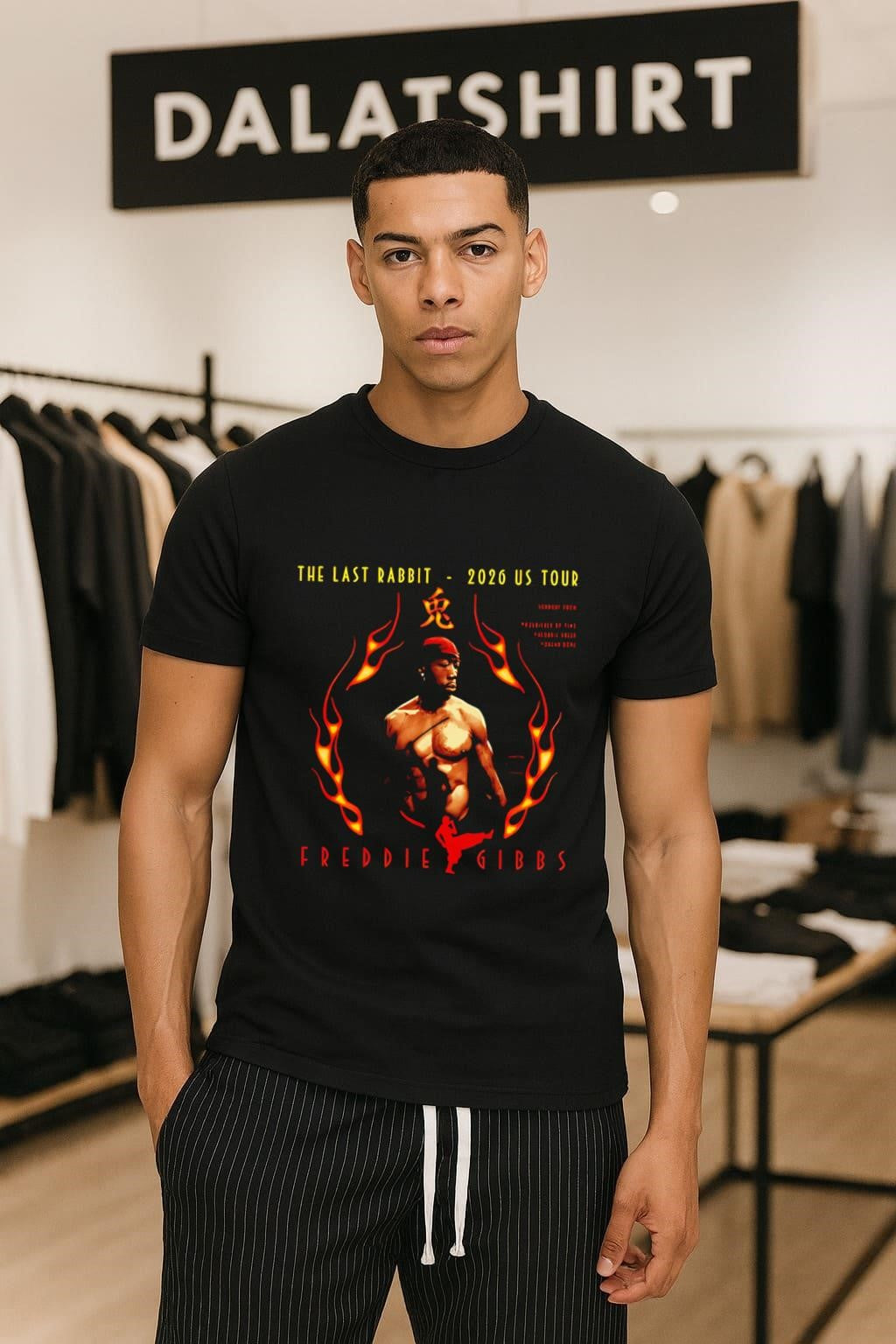 Freddie Gibbs The Last Rabbit 2026 US Tour Flames shirt