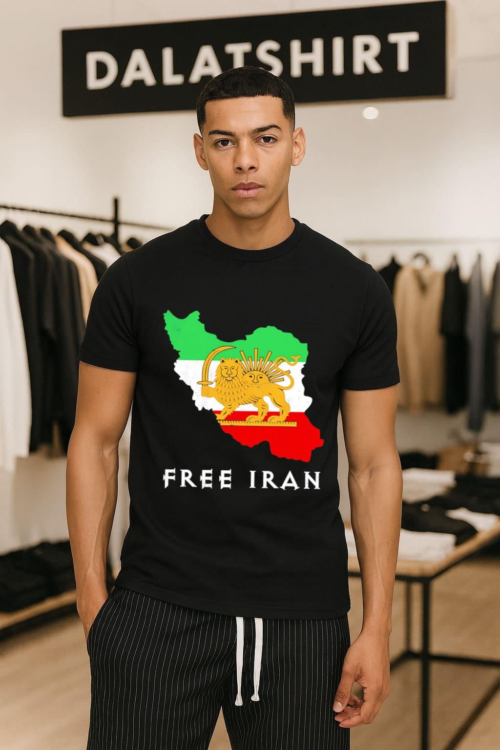Free Iran Map Lion and Sun Persian Flag shirt