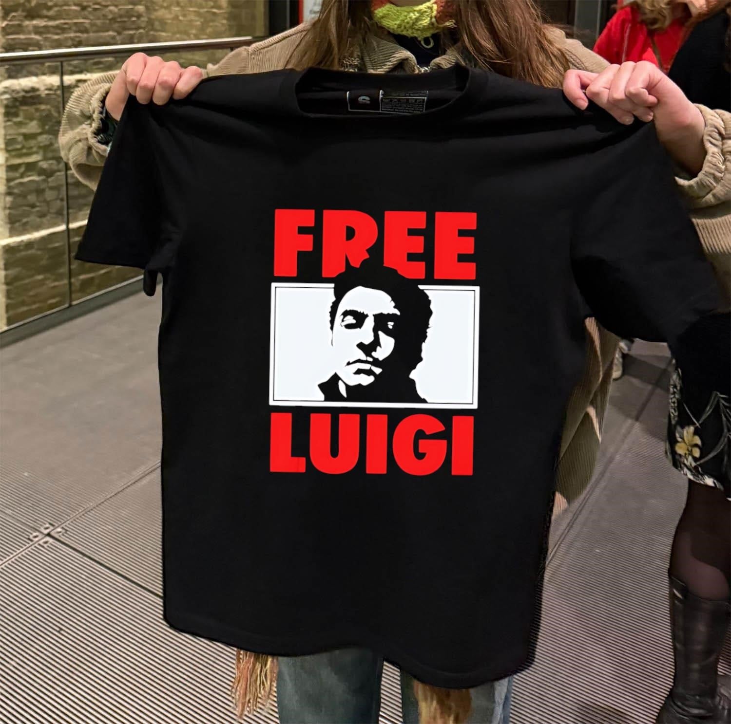 Free Luigi Black And White Male Portrait Graphic shirt
