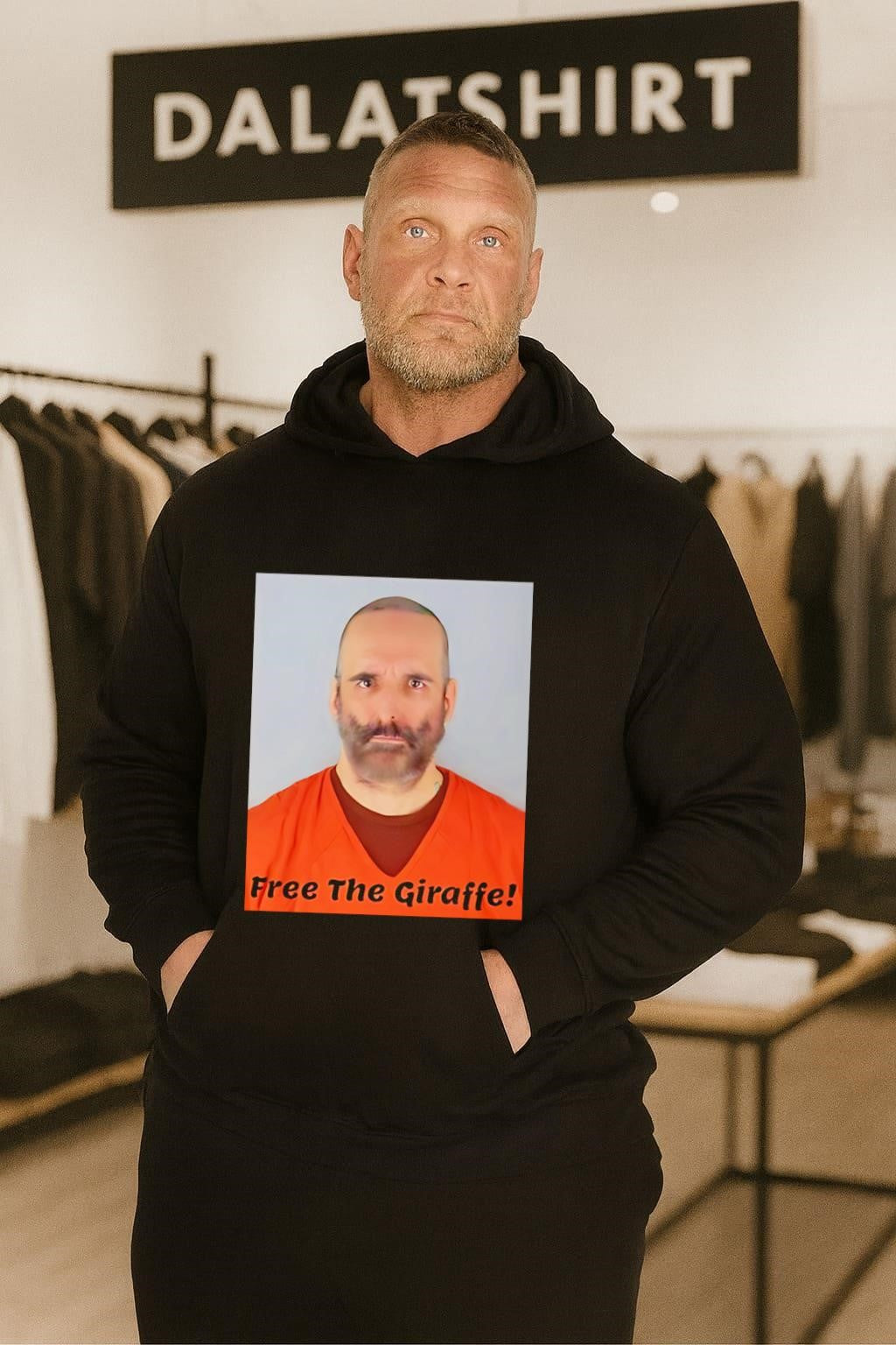 Free The Giraffe Bearded Man Mugshot shirt