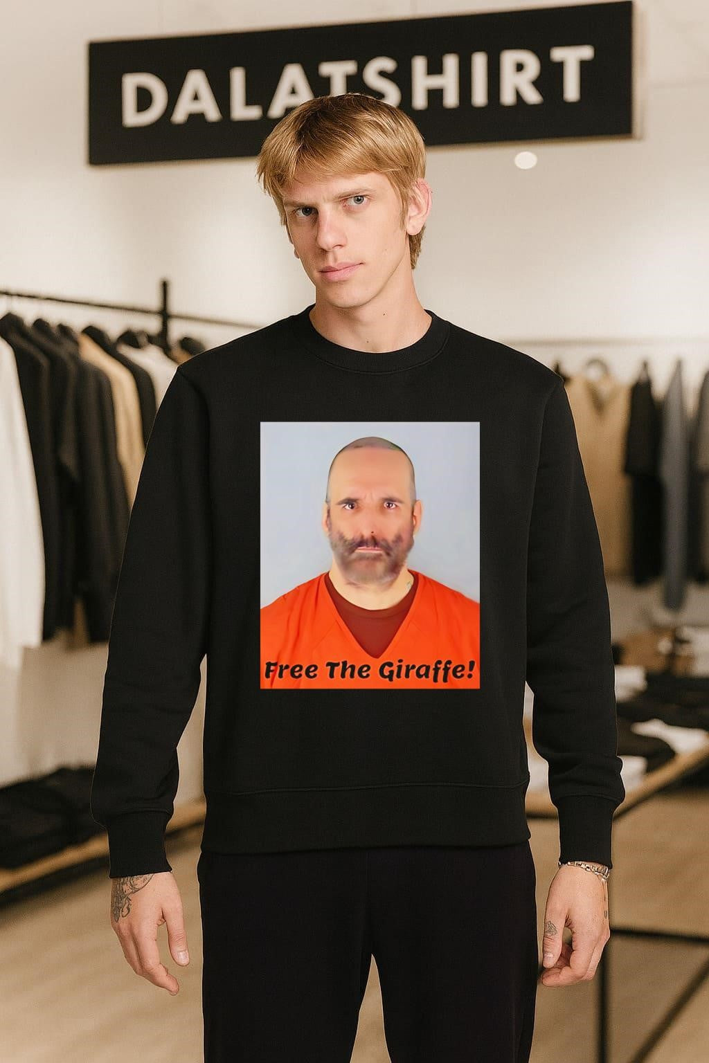 Free The Giraffe Bearded Man Mugshot shirt
