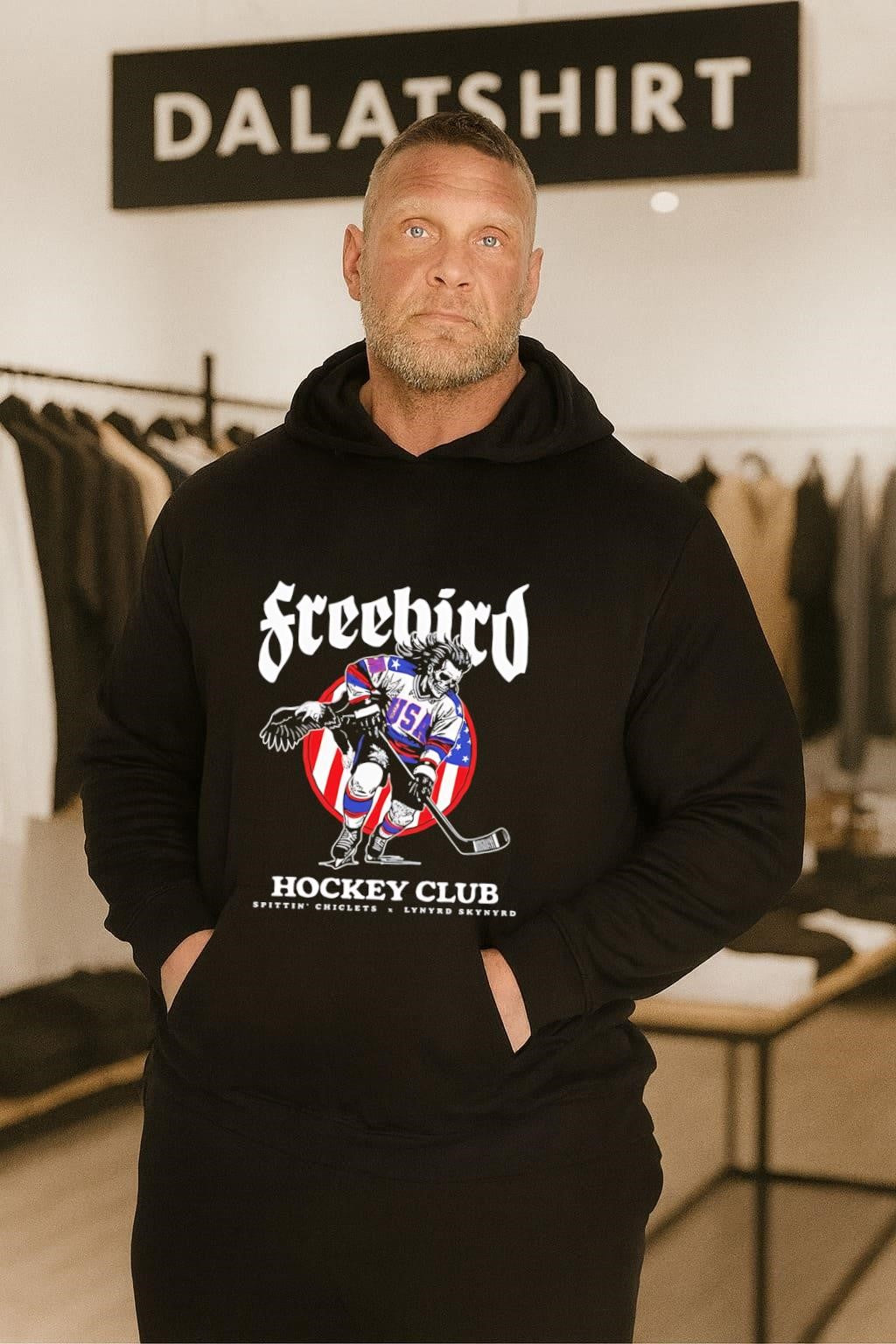Freebird Hockey Club Spittin’ Chiclets Lynyrd Skynyrd Skeleton shirt