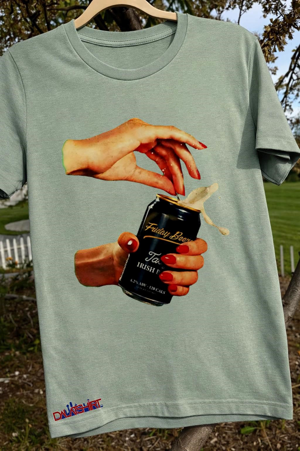 Friday Beers Tasty Irish Beer Hand Opening Frothy Can shirt