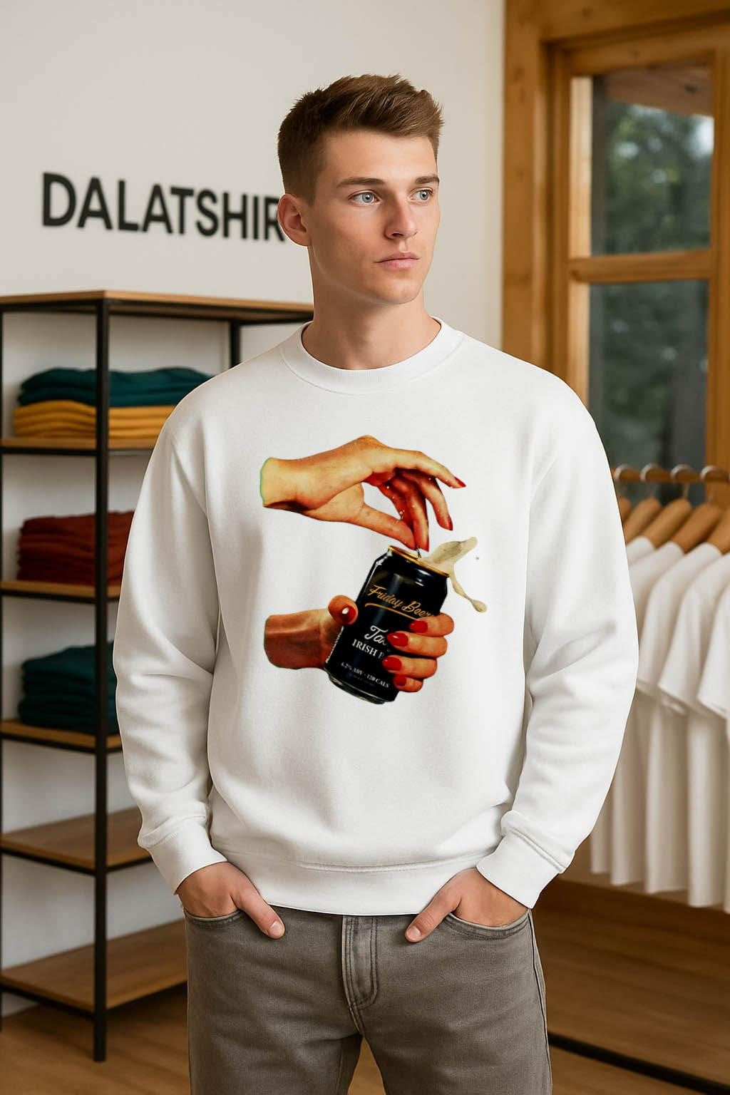 Friday Beers Tasty Irish Beer Hand Opening Frothy Can shirt
