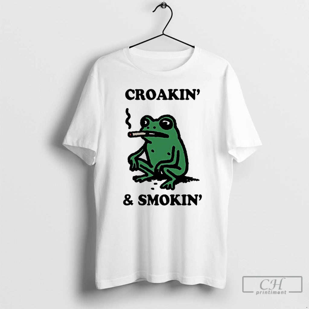 Frog Croakin And Smokin T Shirts