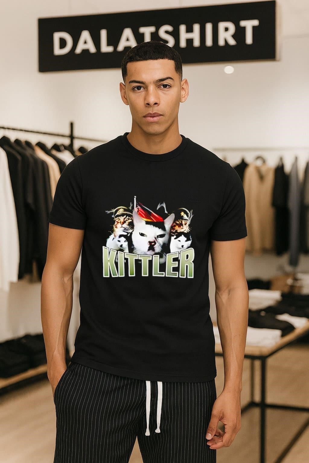 Funny Cat Meme German Military Uniform Parody Graphic shirt