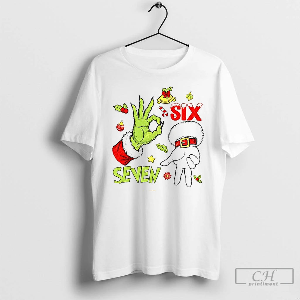 Funny Six Seven Meme Christmas Mean Guy T Shirts