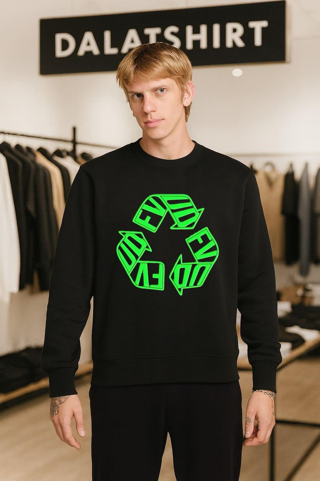 Fvrud Green Recycling Symbol Professional Computer User shirt