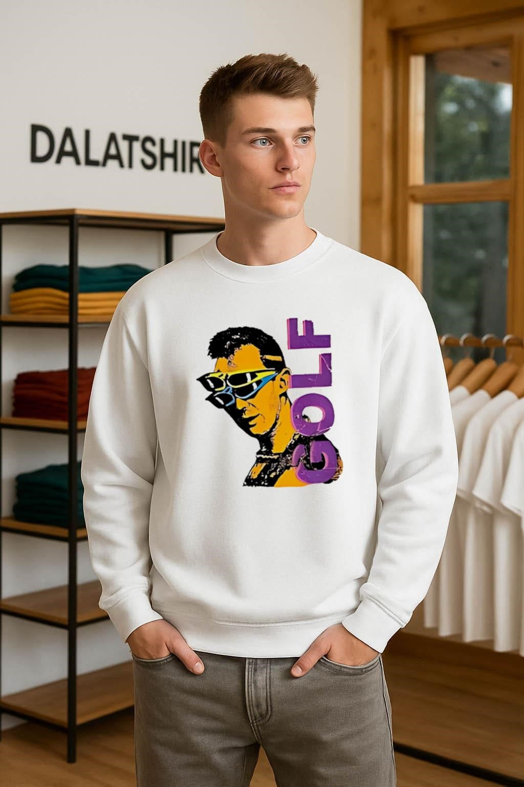 GOLF Man Wearing Sunglasses Retro shirt