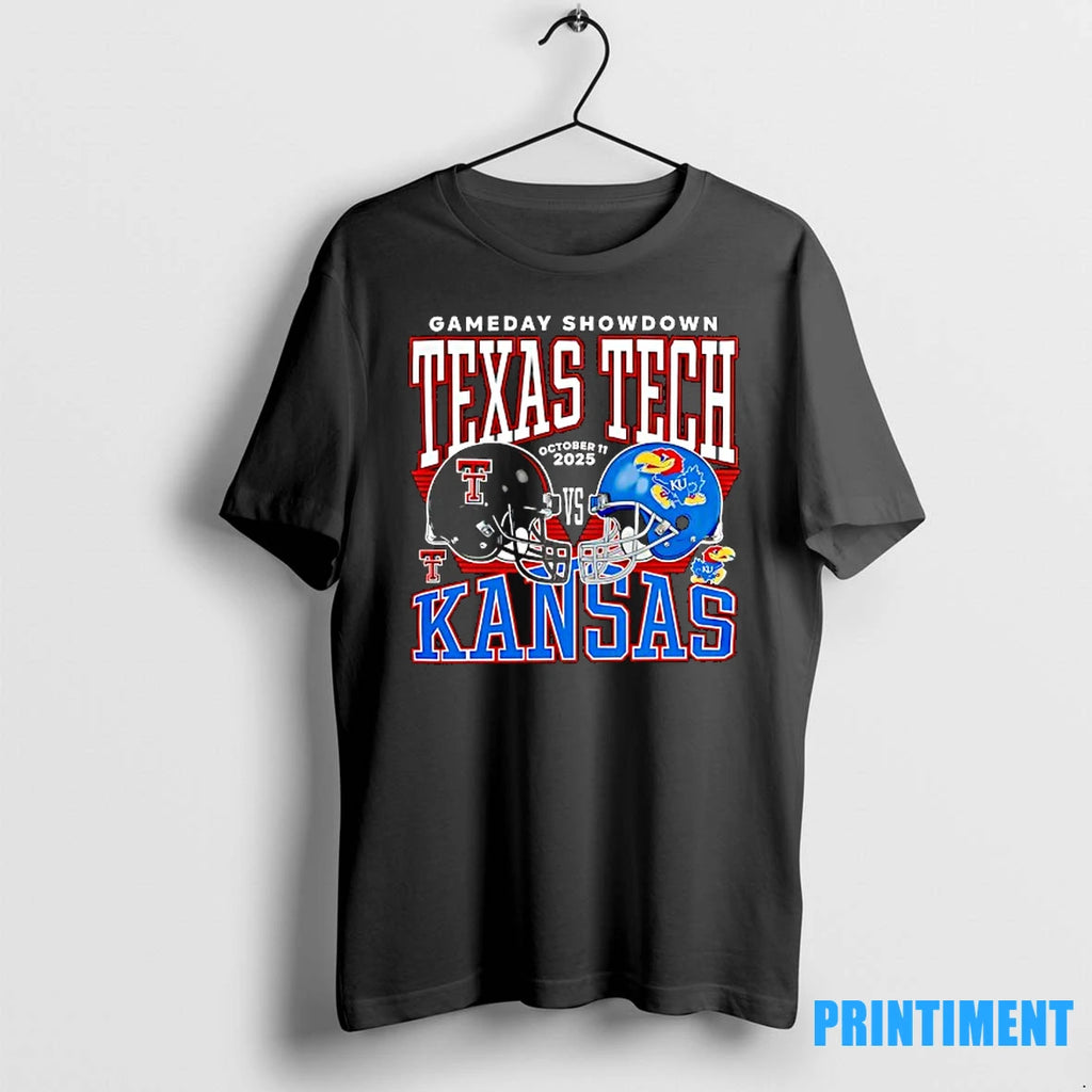 Gameday Showdown Texas Tech Red Raiders Vs Kansas Jayhawks 2025 Tshirts Sweater