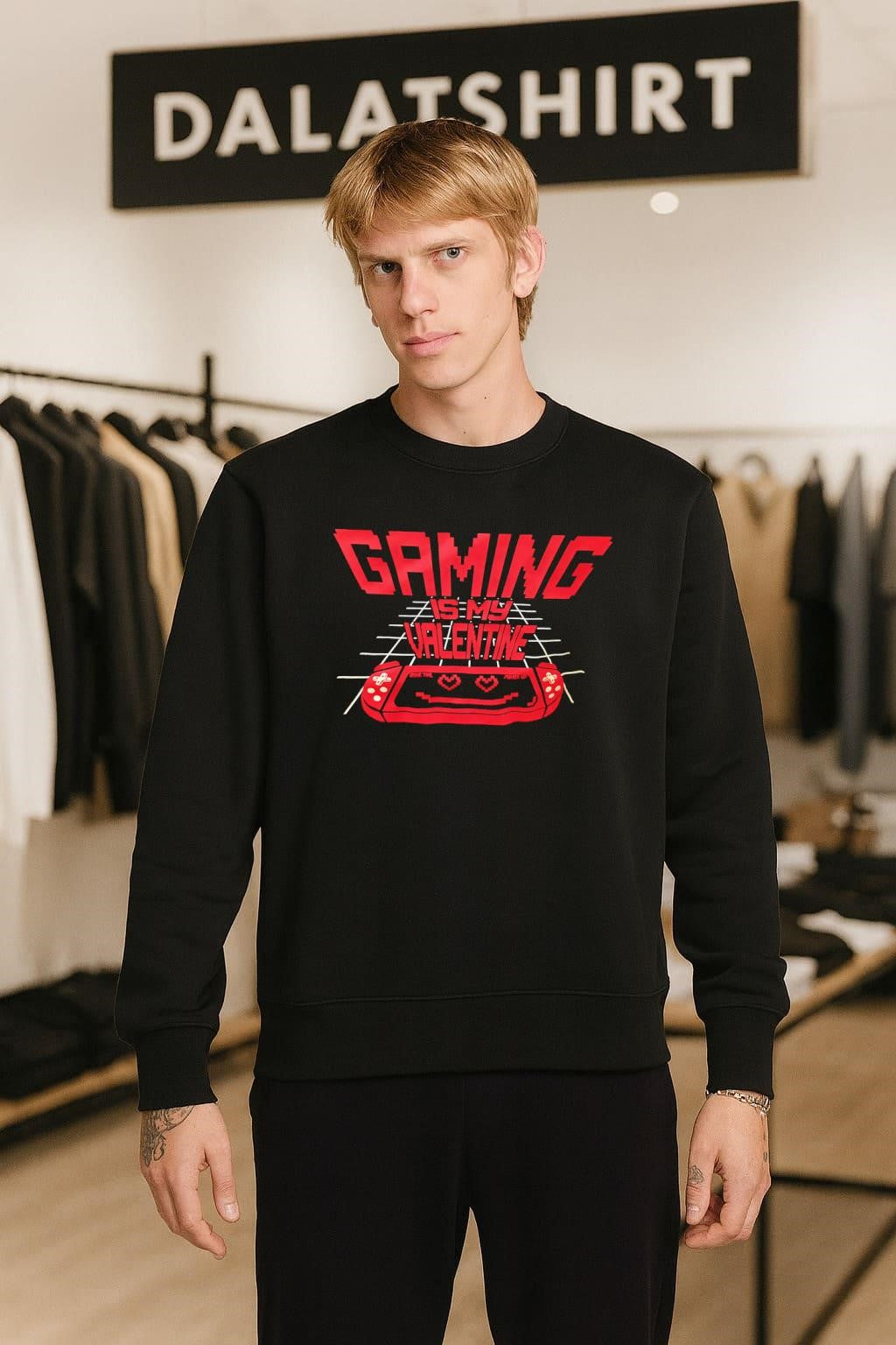 Gaming Is My Valentine Retro Handheld Console Pixel Hearts Grid Background shirt
