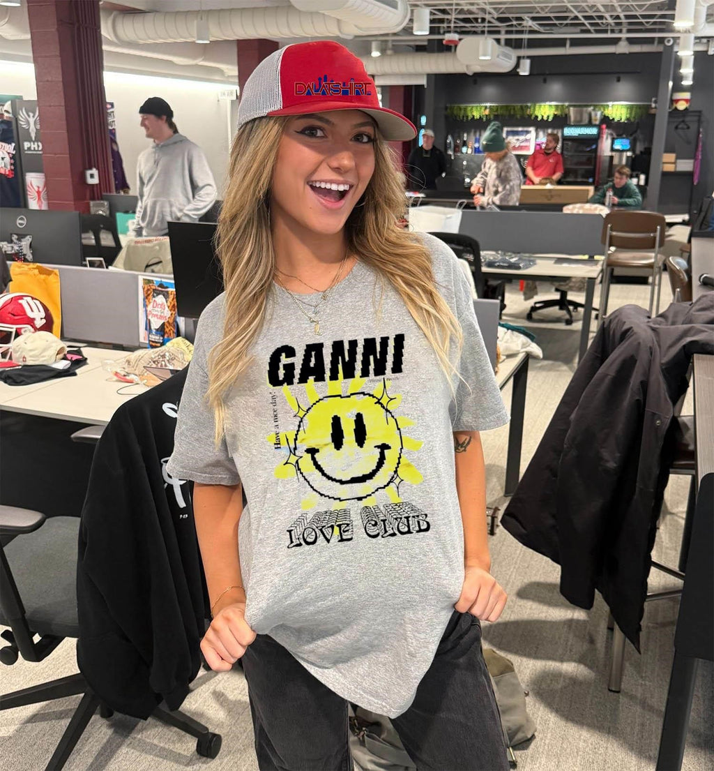 Ganni Have A Nice Day Love Club Pixel Sun shirt
